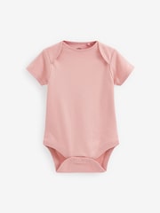 Pink 5 Pack Short Sleeve Baby Bodysuits - Image 4 of 11