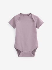 Pink 5 Pack Short Sleeve Baby Bodysuits - Image 5 of 11