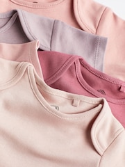 Pink 5 Pack Short Sleeve Baby Bodysuits - Image 9 of 11