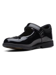 Clarks Black Multi Fit Patent Magic Step Bar Shoes - Image 4 of 7