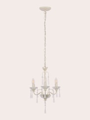 Laura Ashley Cream Margo 3 Painted Crystal Chandelier Ceiling Light - Image 2 of 3