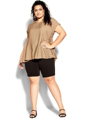 City Chic Yellow Back Frill Hi-Lo Top - Image 3 of 5