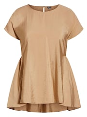 City Chic Yellow Back Frill Hi-Lo Top - Image 4 of 5