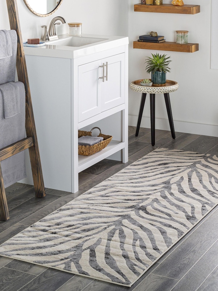 LIVABLISS Grey City Animal Print Zebra Boho Runner - Image 1 of 6 LIVABLISS Grey City Animal Print Zebra Boho Runner - Image 1 of 6