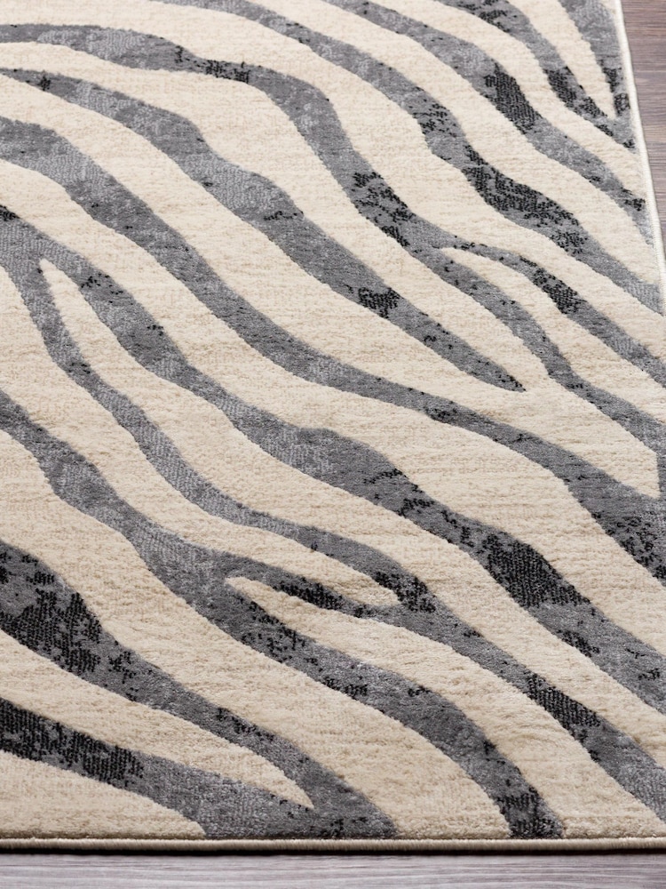 LIVABLISS Grey City Animal Print Zebra Boho Runner - Image 2 of 6 LIVABLISS Grey City Animal Print Zebra Boho Runner - Image 2 of 6