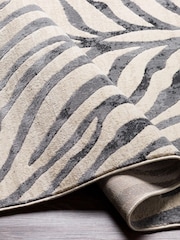LIVABLISS Grey City Animal Print Zebra Boho Runner - Image 3 of 6