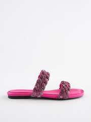 Pink Forever Comfort® Jewelled Braided Sandals - Image 4 of 7