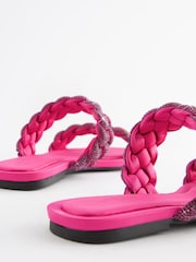 Pink Forever Comfort® Jewelled Braided Sandals - Image 5 of 7