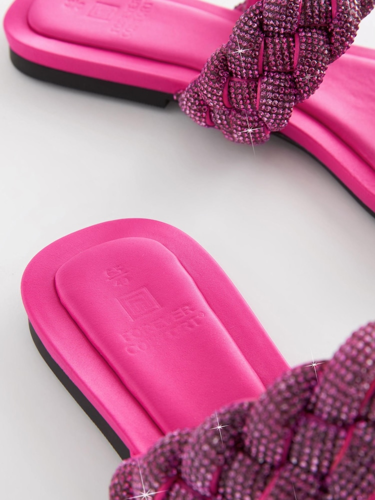 Pink Forever Comfort® Jewelled Braided Sandals - Image 7 of 7 Pink Forever Comfort® Jewelled Braided Sandals - Image 7 of 7