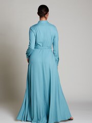 Aab Blue Shirted Maxi Dress - Image 2 of 4