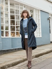 Seasalt Cornwall Navy Blue Petite Waterproof Janelle Coat - Image 2 of 10