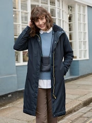 Seasalt Cornwall Navy Blue Petite Waterproof Janelle Coat - Image 3 of 10