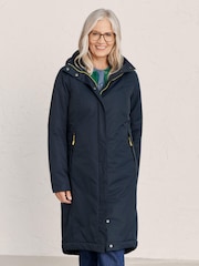 Seasalt Cornwall Navy Blue Petite Waterproof Janelle Coat - Image 6 of 10