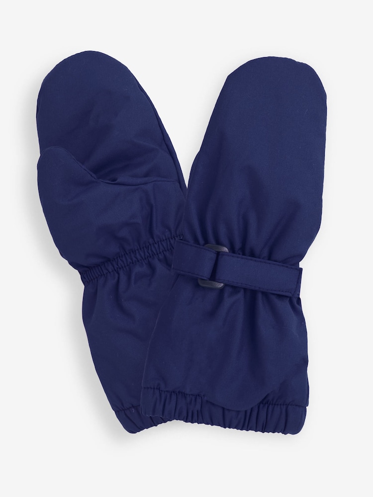 JoJo Maman Bébé Navy Blue Waterproof Fleece Lined Mittens - Image 1 of 3