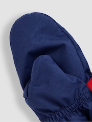 JoJo Maman Bébé Navy Blue Waterproof Fleece Lined Mittens - Image 2 of 3