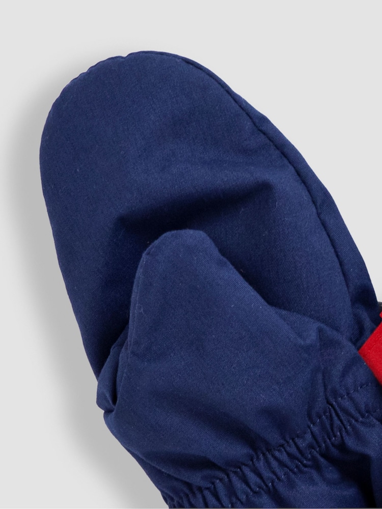 JoJo Maman Bébé Navy Blue Waterproof Fleece Lined Mittens - Image 2 of 3