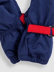 JoJo Maman Bébé Navy Blue Waterproof Fleece Lined Mittens - Image 3 of 3