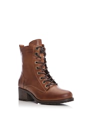 Бежевый - Moda in Pelle BEZZIE LACE UP LEATHER ANKLE BOOT - Image 2 of 5