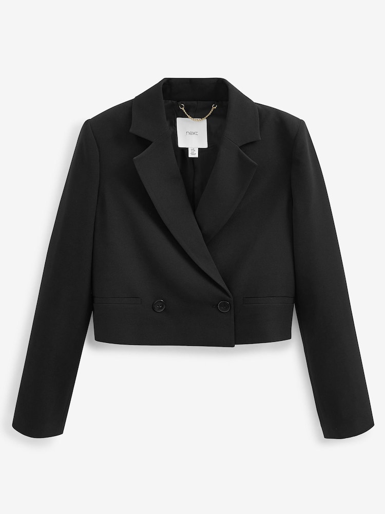 Black Cropped Tailored Jacket - Image 5 of 5