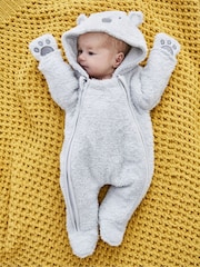 JoJo Maman Bébé Grey Koala Cosy Pramsuit - Image 1 of 4