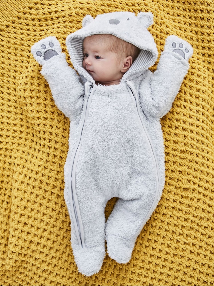 JoJo Maman Bébé Grey Koala Cosy Pramsuit - Image 1 of 4