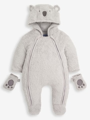 JoJo Maman Bébé Grey Koala Cosy Pramsuit - Image 2 of 4