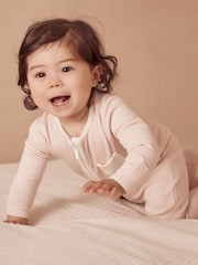 MORI Cotton & Bamboo 2 Way Zip Up Sleepsuit - Image 1 of 4