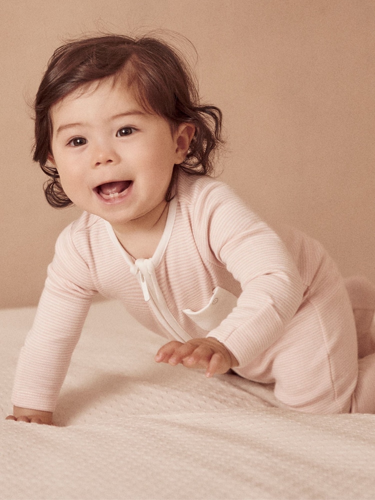 MORI Cotton & Bamboo 2 Way Zip Up Sleepsuit - Image 1 of 4
