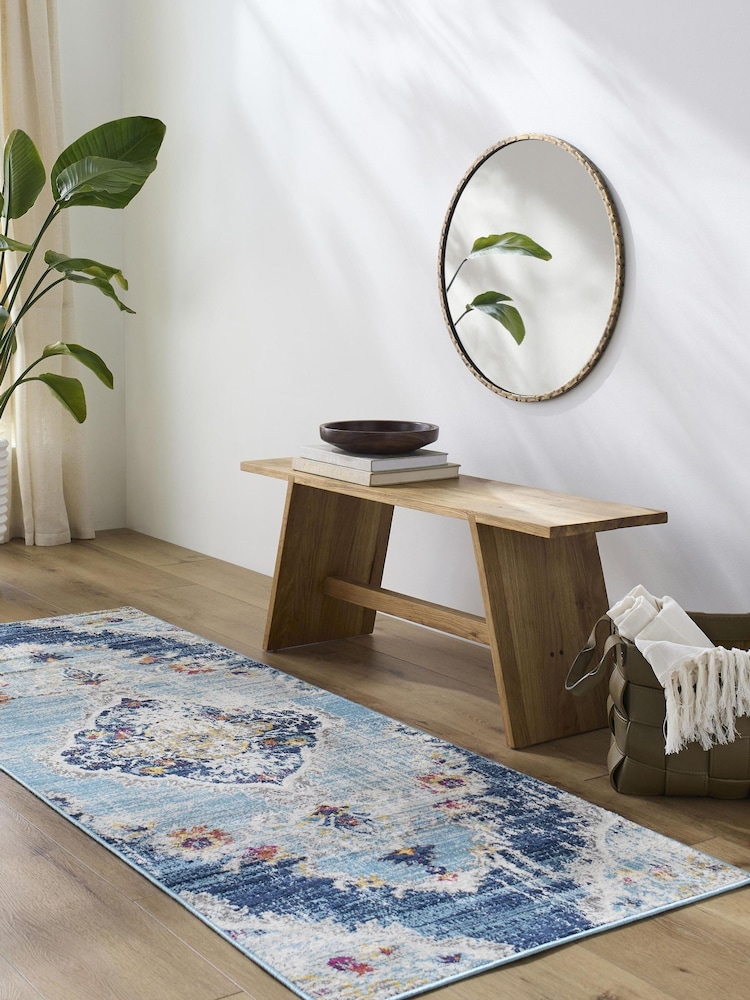 LIVABLISS Blue Floransa Vintage Traditional Boho Runner - Image 1 of 6 LIVABLISS Blue Floransa Vintage Traditional Boho Runner - Image 1 of 6