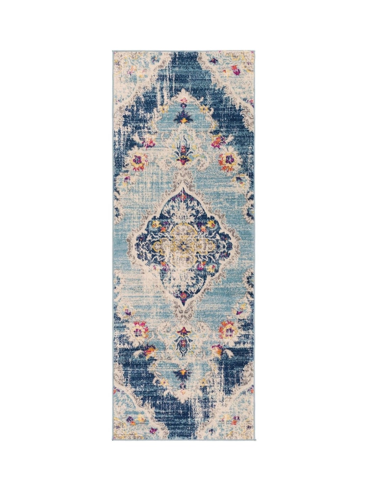 LIVABLISS Blue Floransa Vintage Traditional Boho Runner - Image 6 of 6 LIVABLISS Blue Floransa Vintage Traditional Boho Runner - Image 6 of 6