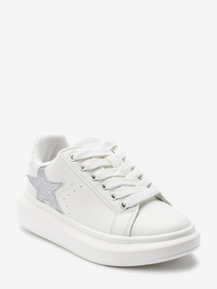 Mint Velvet White Chunky Star Trainers - Image 2 of 5