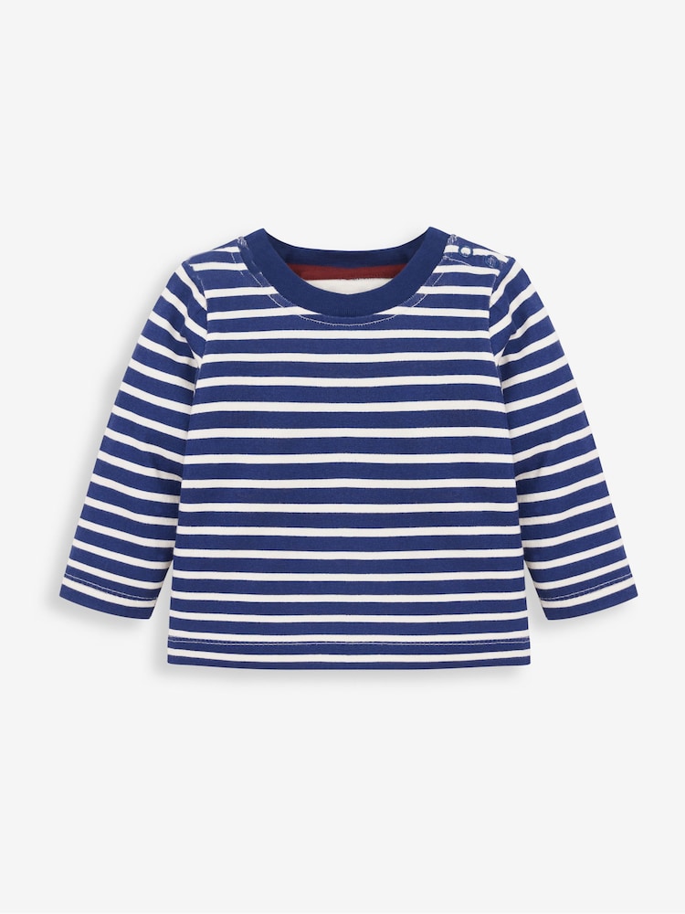 JoJo Maman Bébé Burgundy Red 2-Piece Classic Cord Dungarees & Stripe Top Set - Image 3 of 3
