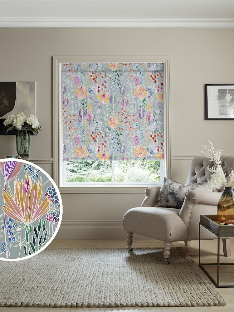 Voyage Egg Blue Blackout Masina Made to Measure Roller Blind - Image 1 of 6