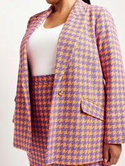 River Island Plus Orange Boucle Blazer - Image 3 of 5