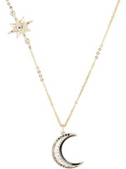 Oliver Bonas Gold Tone Celeste Star And Moon Chain Pendant Necklace - Image 2 of 5