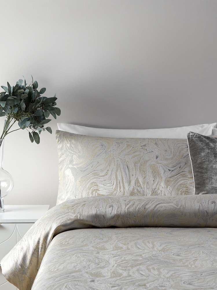 Золотистый постельный комплект с мраморным Luxe Riva Paoletti Osyter - Изображение 3 из 3