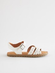 White Standard Fit (F) Scallop Detail Sandals - Image 3 of 5