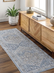 LIVABLISS Blue Lillian Washable Traditional Boho Runner - Image 1 of 7