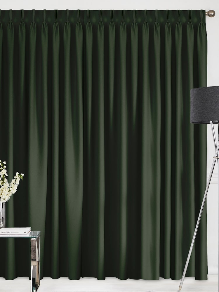 Forest Green Montero Velvet Made To Measure Curtains - Image 2 of 9