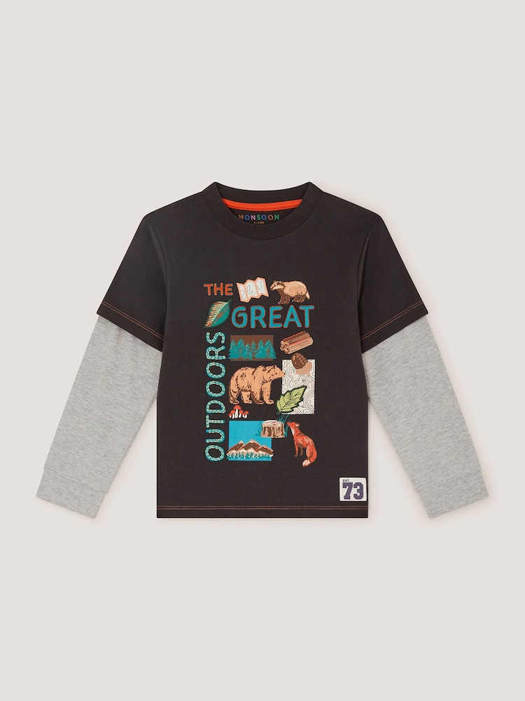 Monsoon Outdoors Graphic Long Sleeve T-Shirt - Bilde 1 av 2