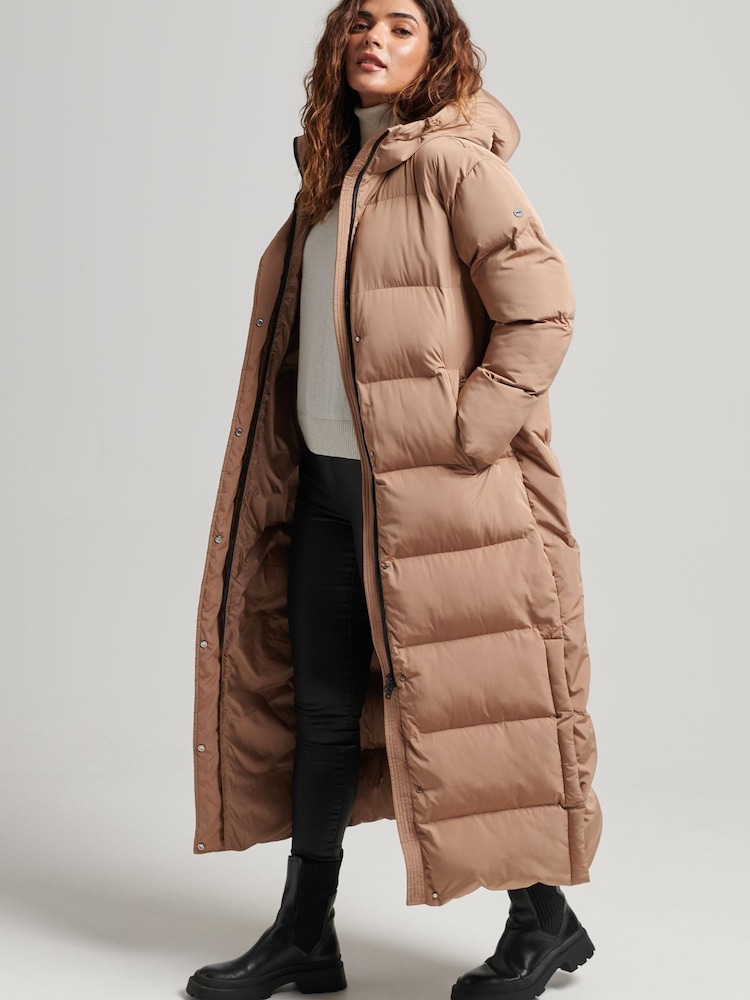 Superdry Woodsmoke Studios Super Long Duvet Puffer Coat - Image 1 of 7