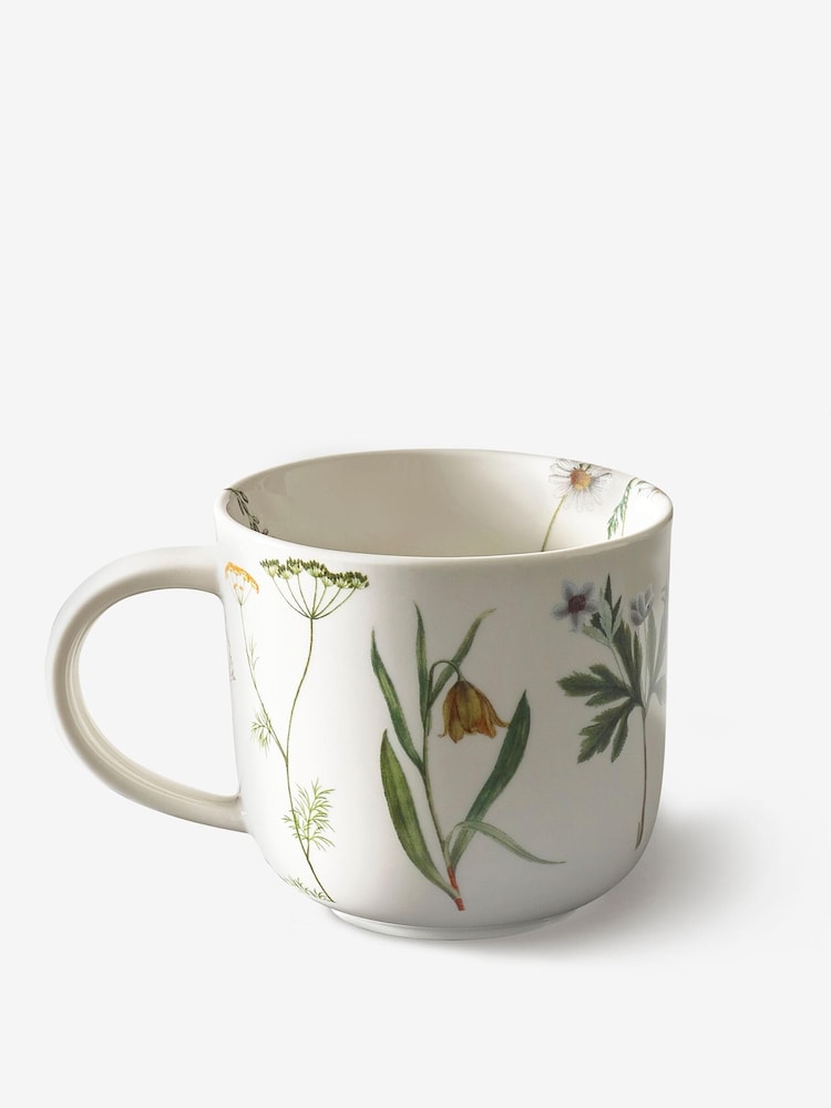 Kew Gardens Cream Wild Bloom Floral White Mug - Image 1 of 3