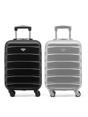 Flight Knight EasyJet Overhead 55x35x20cm Hard Shell Cabin Carry On Case Suitcase Set Of 2 - Image 1 of 9