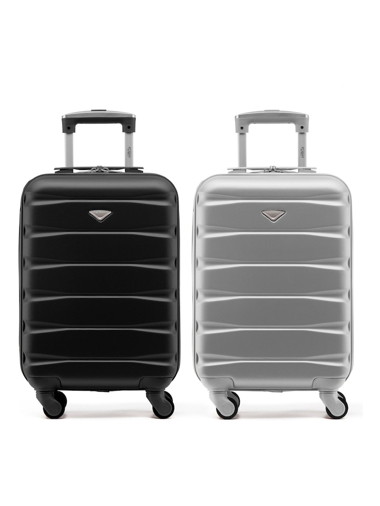 Flight Knight EasyJet Overhead 55x35x20cm Hard Shell Cabin Carry On Case Suitcase Set Of 2 - Image 1 of 9