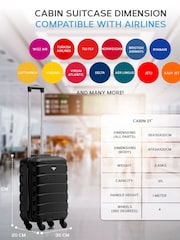 Flight Knight EasyJet Overhead 55x35x20cm Hard Shell Cabin Carry On Case Suitcase Set Of 2 - Image 5 of 9