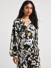 Joanna Hope Green Print Mesh Midi Wrap Dress - Image 3 of 4