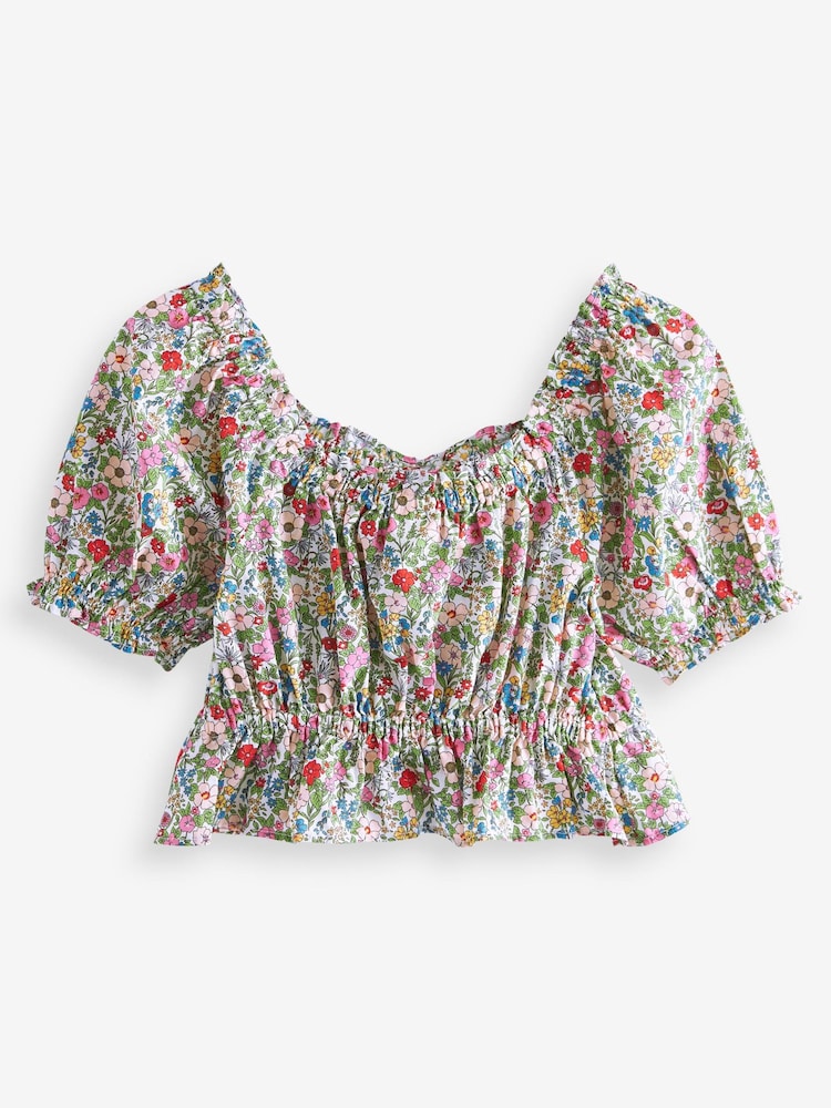 Ditsy Print Ruched Blouse (3-16yrs) - Image 6 of 6 Ditsy Print Ruched Blouse (3-16yrs) - Image 6 of 6