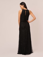 Adrianna Papell Beaded Halter Gown - Image 2 of 6
