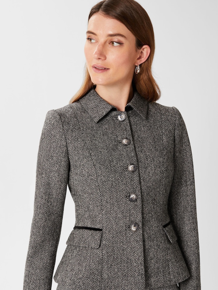 Hobbs Black/White Daniella Jacket - Image 1 of 4 Hobbs Black/White Daniella Jacket - Image 1 of 4