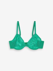 Black/Green/White Non Pad Plunge DD+ Non Pad Plunge Lace & Mesh Bras 3 Pack - Image 9 of 9